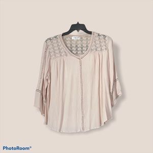 Cream peasant top like new!